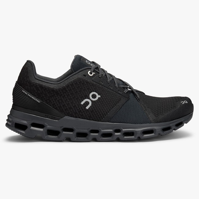 ON Cloudstratus Mens - Men's Road Running Shoes NZ-24517 Black/Shadow